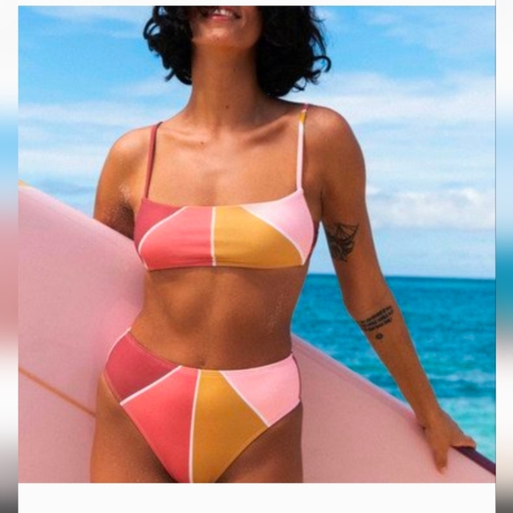 ROMWE Other - ROMWE Pink and Yellow Bikini Set